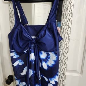Women's Blue Tie-Dye Two Piece Swimsuit